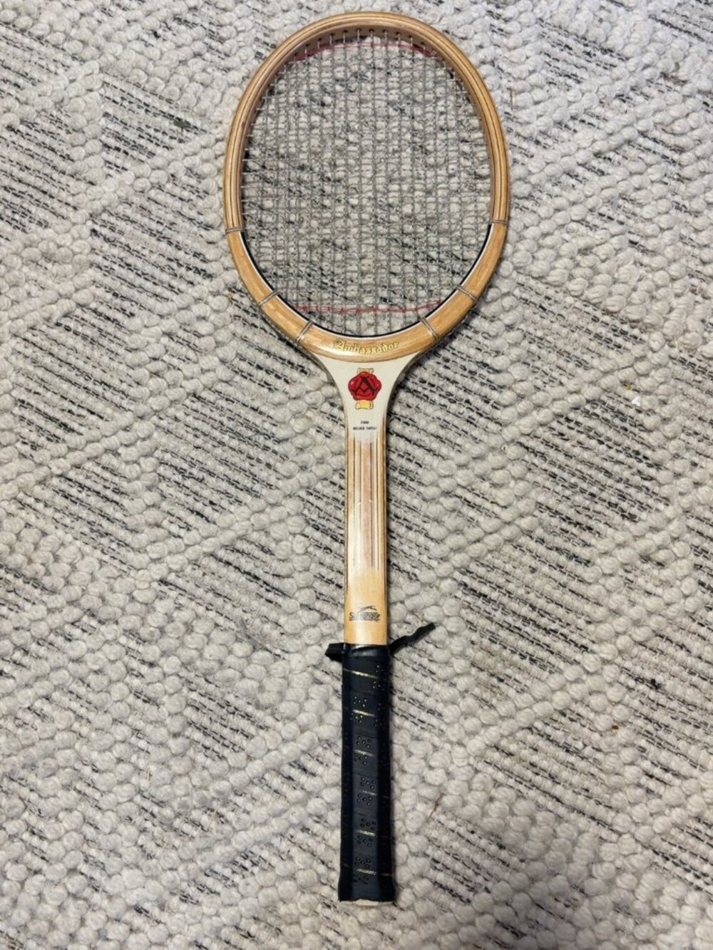 Vintage Slazenger Ambassador Wood Tennis Racquet Fibre Welded Throat
